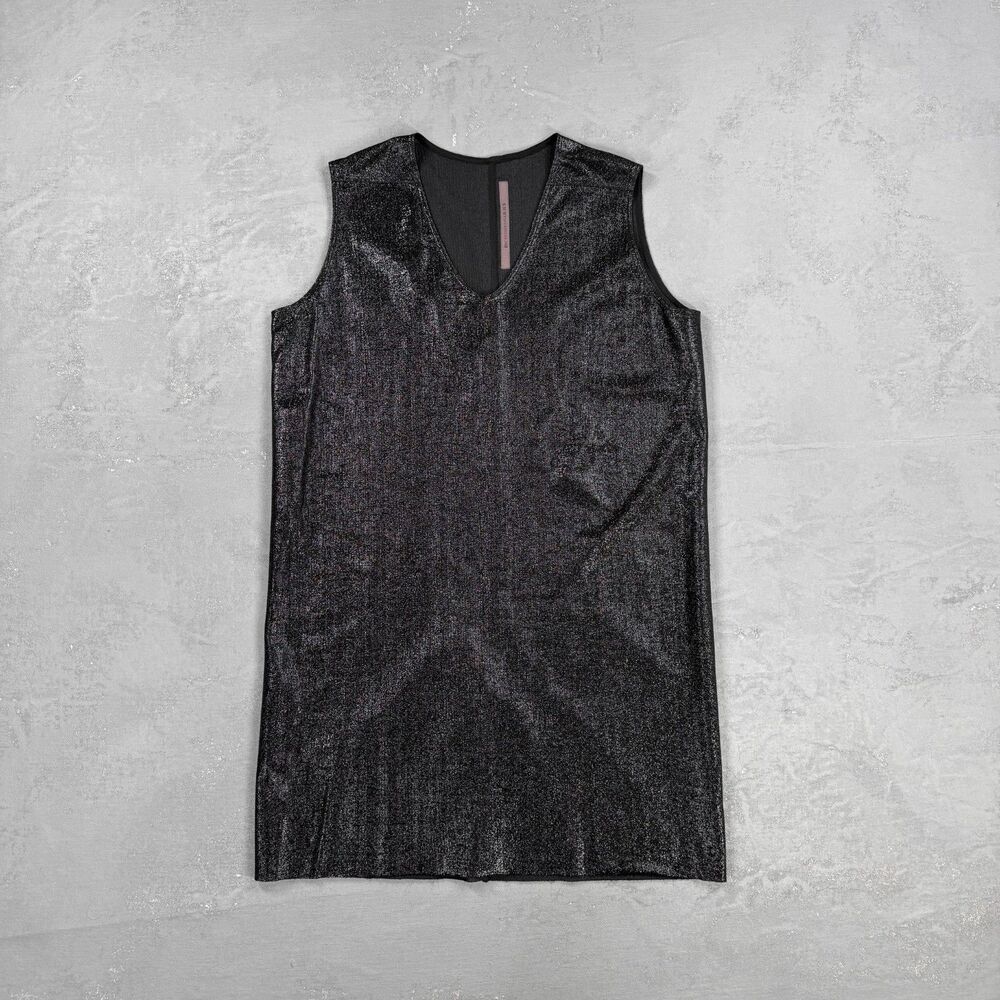 Rick Owens Lilies SS 2018 Black Sparkly Tank Dress Women's US 2